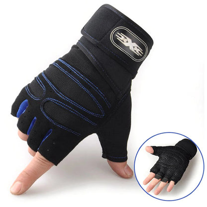 Heavyweight Gym Training Gloves — Men & Women Half-Finger Non-Slip Weightlifting Gloves with Wrist Support