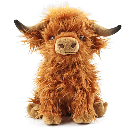 25cm Highland Cow Plush Toy — Soft Stuffed Animal Doll, Kawaii Kids & Baby Gift, Home & Room Decor