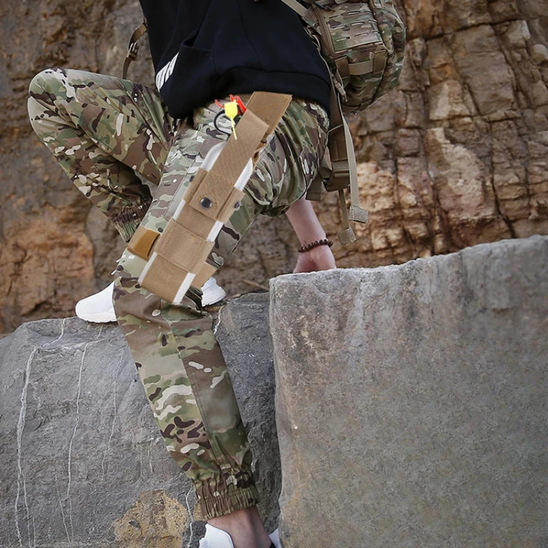Tactical Drop Leg Water Bottle Holster - Thigh Pouch Belt Carrier Utility Bag