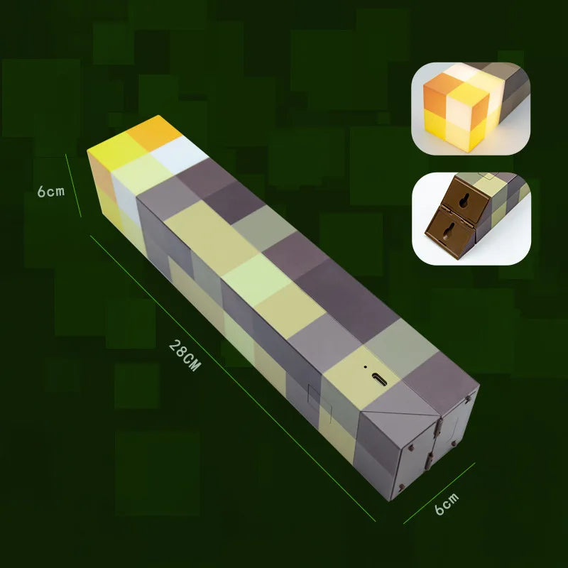 MC Game LED Creeper Night Lamp – Creative Block Button Light for Bedroom, Desk, and Bedside Decoration