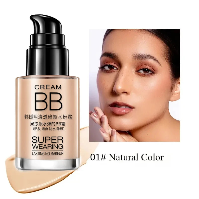 Moisturizing BB Foundation Cream – Waterproof & Sweat-Proof Concealer with Long-Lasting Natural Coverage & Skin Isolation Effect