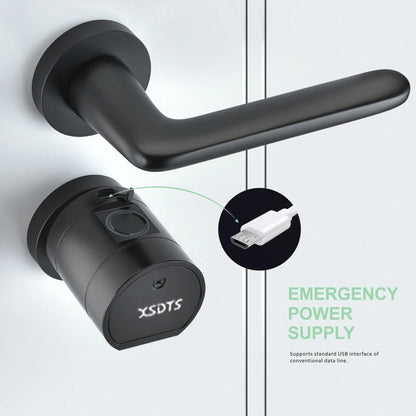 Tuya App Fingerprint Cylinder Smart Door Lock – Electronic Keypad, Key Card & Remote Control for Home & Apartment
