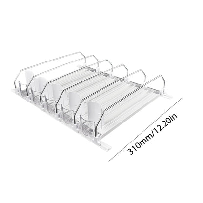 Canned Beverage Push Rack – Adjustable E-Shaped Drink Organizer & Dispenser for Kitchen & Fridge