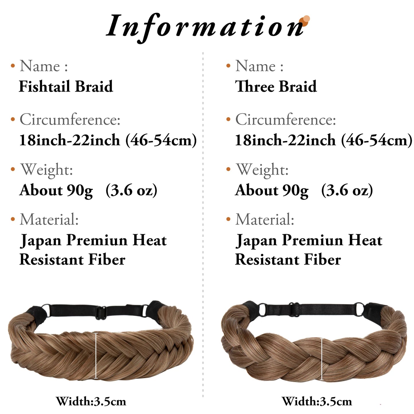 Bohemian Style Synthetic Fishtail Braided Headband with Adjustable Belt - SARLA Women's Hairpiece for Stylish Hairstyles