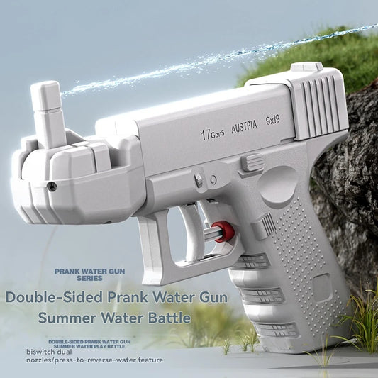 Prank Water Gun Toy - Handheld Manual Two-Way Water Shooter for Kids, Pool, Beach & Outdoor Summer Fun