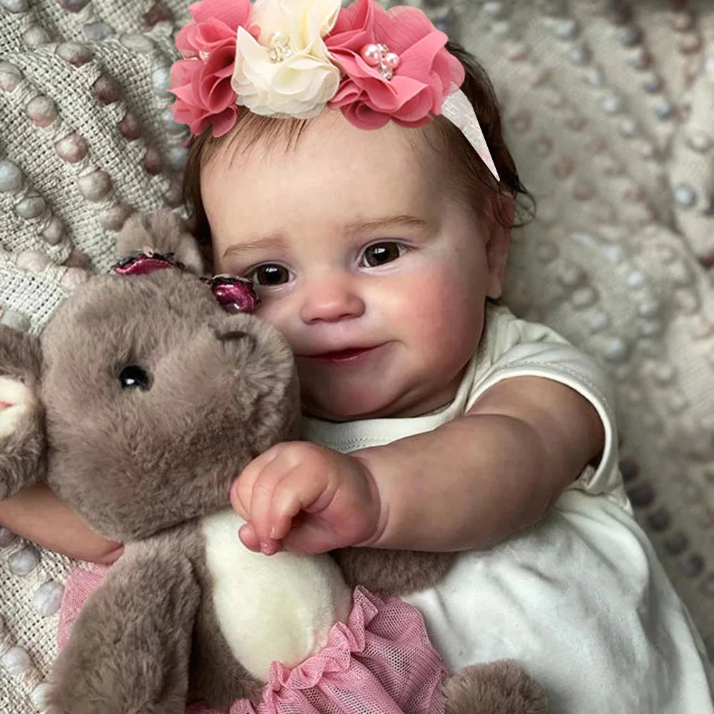 MRB 50cm Full Vinyl Reborn Doll Maddie – Waterproof Lifelike Girl Doll with Hand-Painted Veins, Christmas Gift