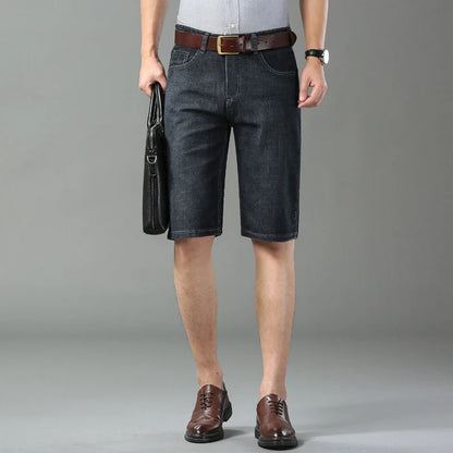 Men's Slim Fit Stretch Denim Shorts – Fashion Straight Black Summer Jeans