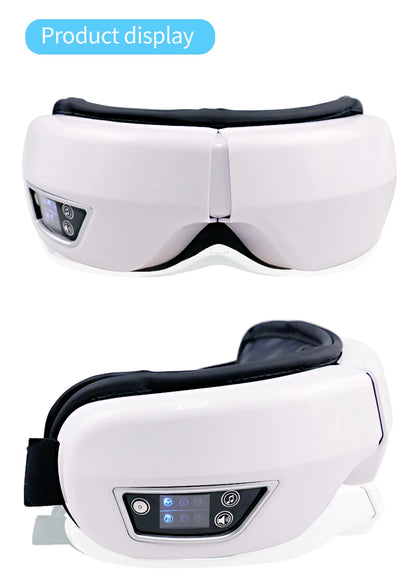 6D Smart Eye Massager — Vibration & Hot Airbag Compress, Bluetooth Music Eye Massage Glasses for Relaxation & Fatigue Relief