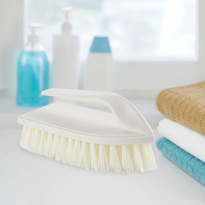 Plastic Scrubbing Brush with Handle - Stiff Bristle Non-Slip Cleaning Brush for Kitchen, Bathroom & Car Care