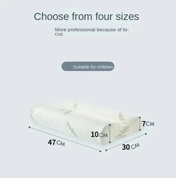 50x30cm Bamboo Fiber Memory Foam Pillow – Slow Rebound Orthopedic Neck Support Pillow for Health Care & Relief