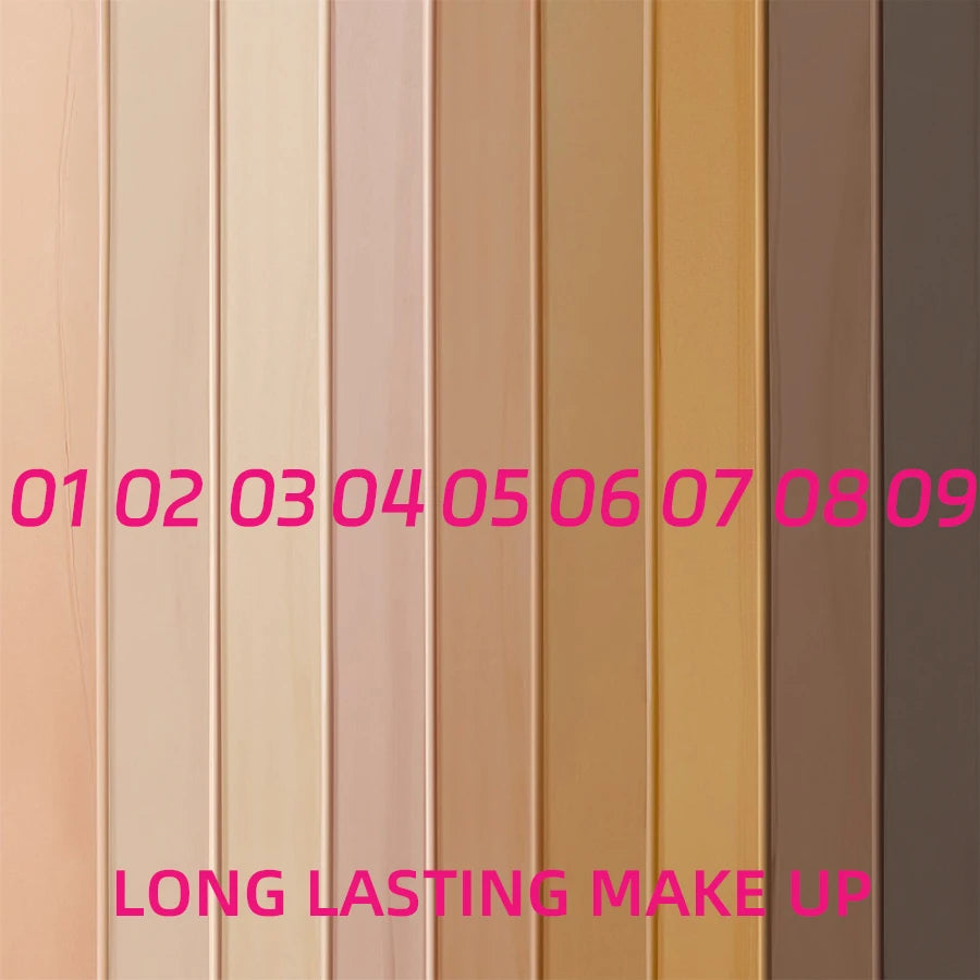 9- Shade Full Coverage Liquid Concealer Foundation – Natural Matte Cushion Makeup Base for a Smooth, Flawless Finish
