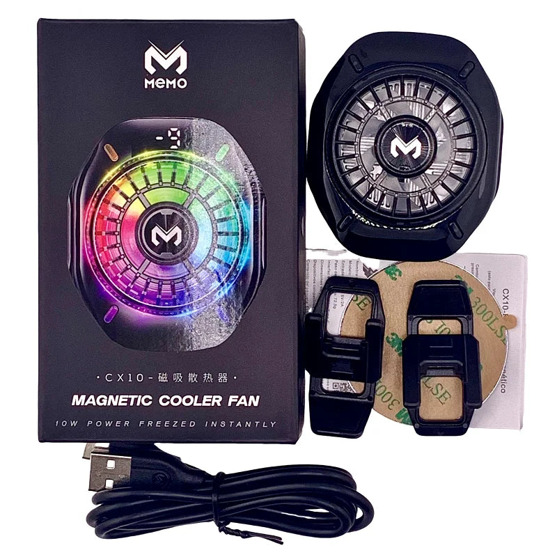 MEMO CX10 Semiconductor Phone Cooler – RGB Magnetic Clip-On Ice-Freezing Phone Cooling Fan for Gaming & Live Streaming Performance Boost