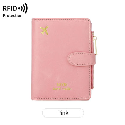 Multi-Functional RFID Anti-Theft Passport Bag – PU Leather Wallet with Multi Card Slots & Large Capacity