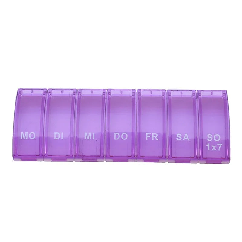 Seven-Day Medicine Organizer Box – 21 Black Compartments Portable Plastic Pill & Vitamin Storage Case