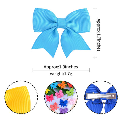 10pcs Kids Bow Hair Clips - Handmade Ribbon Bowknot Barrettes for Baby Girls Hair Accessories