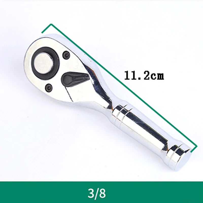 72-Tooth Mini Ratchet Wrench - 1/4, 3/8 & 1/2 Inch Short Handle Repair Tool