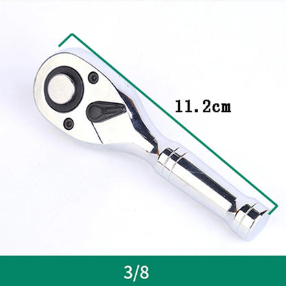 72-Tooth Mini Ratchet Wrench - 1/4, 3/8 & 1/2 Inch Short Handle Repair Tool