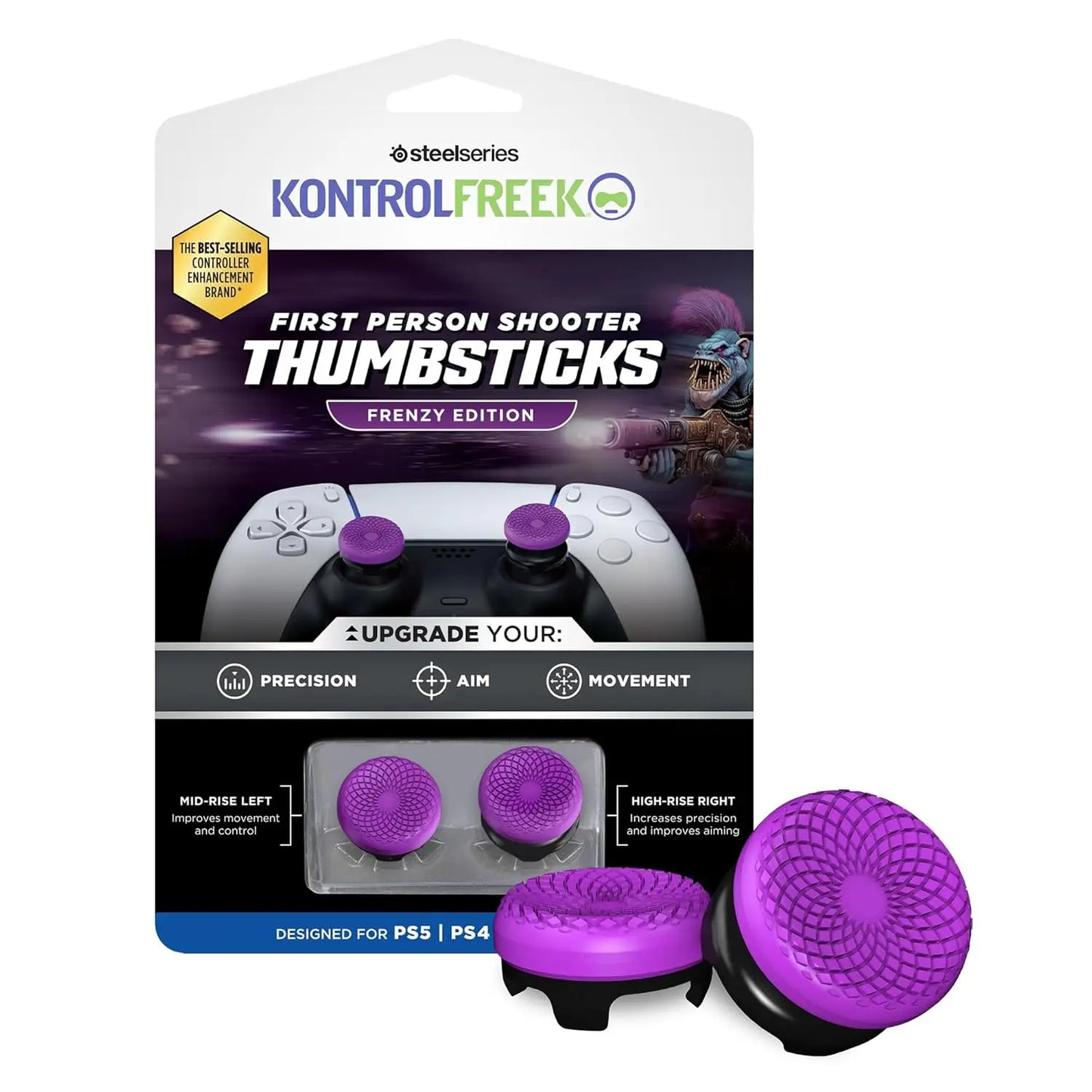 Freek Galaxy FPS Analog Stick Extender for PS4 & PS5 Controller – High-Rise Silicone Game Joystick Performance Cap