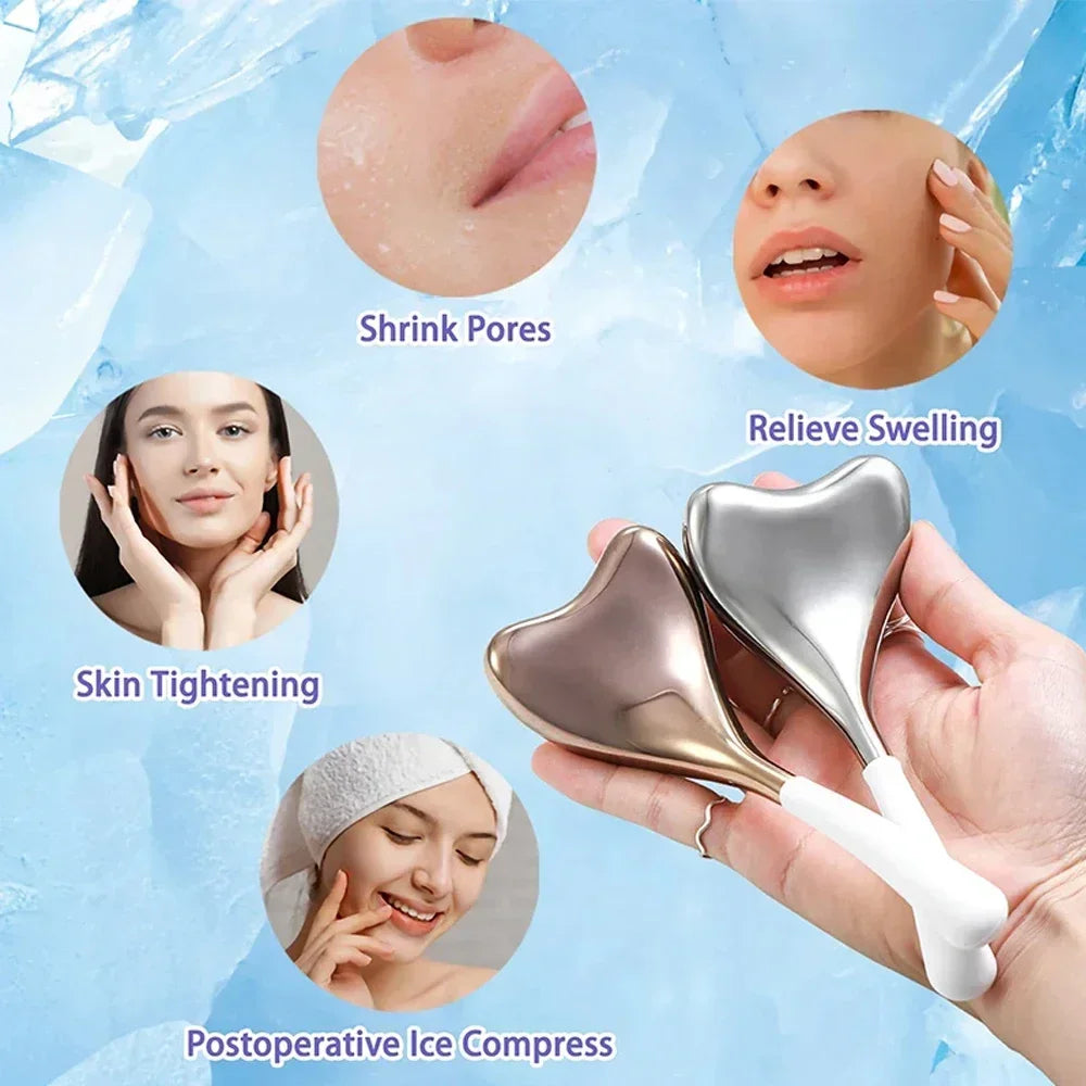 Ice Globes for Face — Luxury Rose Gold Cryo Sticks, Cold & Heat Relief Facial Massage Roller, Beauty Tool & Birthday Gift