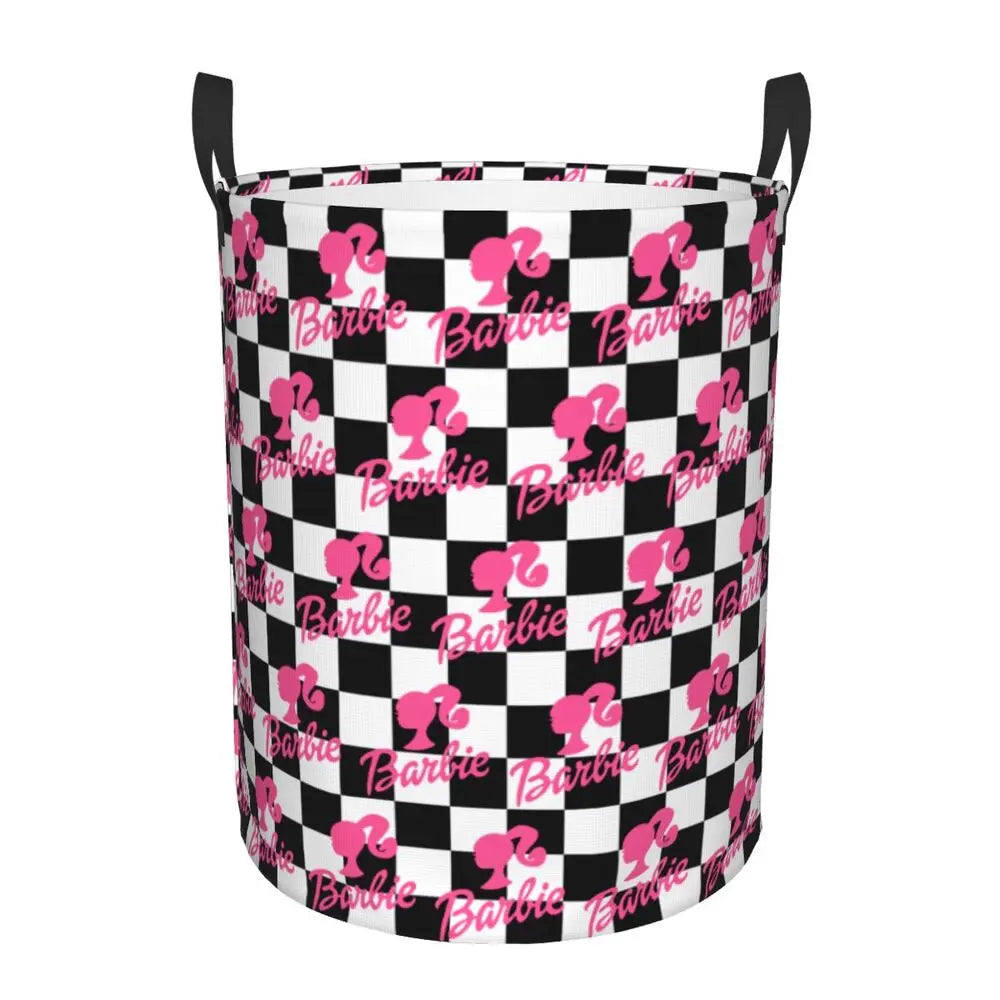 Custom Barbie Logo Laundry Basket – Collapsible Large Capacity Clothes Storage Bin, Disney Baby Hamper