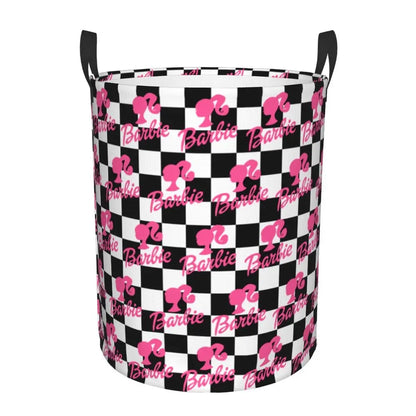 Custom Barbie Logo Laundry Basket – Collapsible Large Capacity Clothes Storage Bin, Disney Baby Hamper