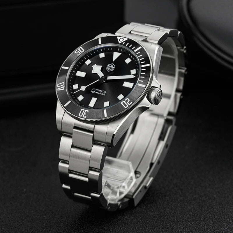 San Martin SN0121T Titanium Diving Watch – NH35 Automatic Movement, Grade 2 Titanium, 120-Click Bezel, 300M Waterproof Wristwatch