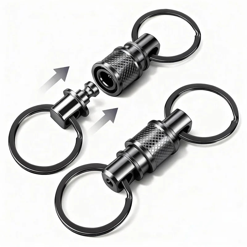 Quick Release Detachable Keychain - Heavy-Duty Split Key Ring for Men & Women