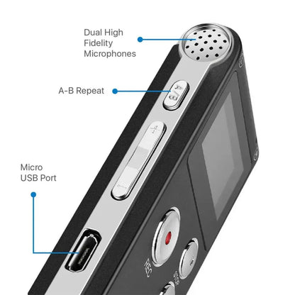 Professional Mini USB Voice Recorder: 8GB MP3 Player with Sound Audio Recording - Compact Dictaphone and Flash Drive Combo