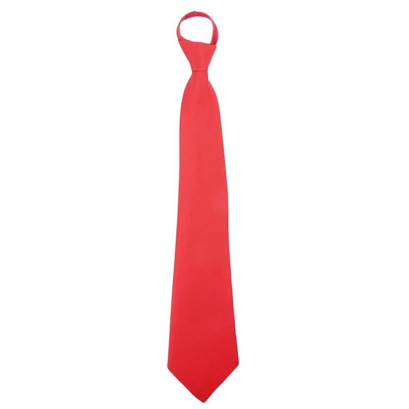 Pre-Tied Men’s Skinny Zipper Tie – 5cm Slim Necktie in Red, Black & Blue for Parties & Events