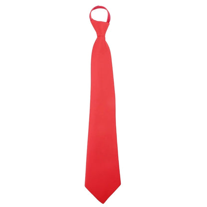 Pre-Tied Men’s Skinny Zipper Tie – 5cm Slim Necktie in Red, Black & Blue for Parties & Events
