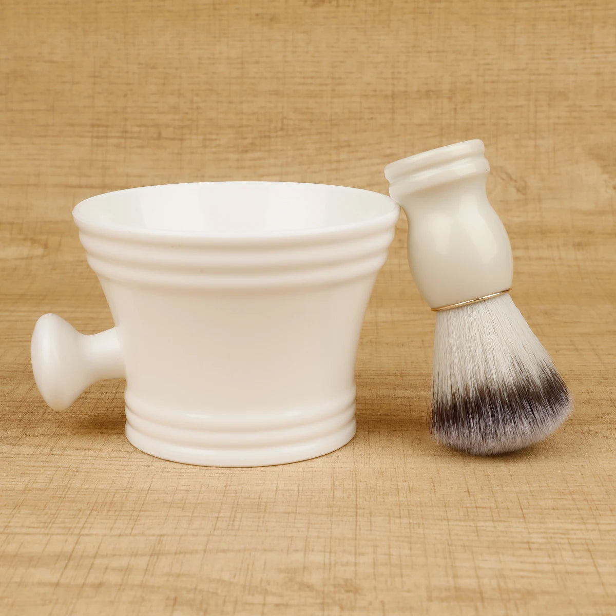 Beard Shaving Brush – Wooden Handle Bristle Hair Brush for Men, Barber Soap Foam Shave & Facial Cleaning Tool