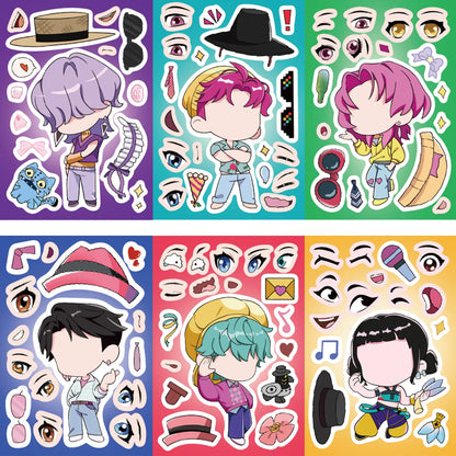 8/16/24pcs K-Pop Demon Hunters Puzzle Stickers – Cute Cartoon DIY Decals for Phone, Laptop & Luggage