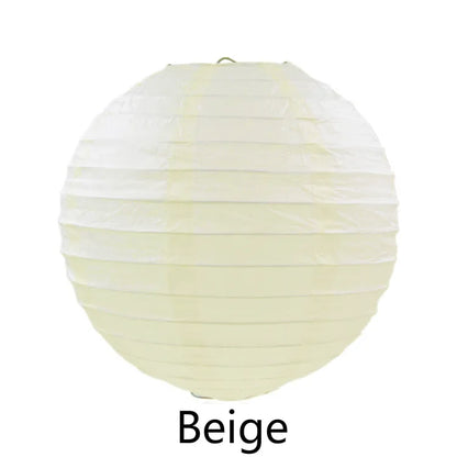 Round Paper Lantern Hanging Ball Decor for Wedding & Birthday Party, DIY Lampion Craft Supplies in White, Red & Blue