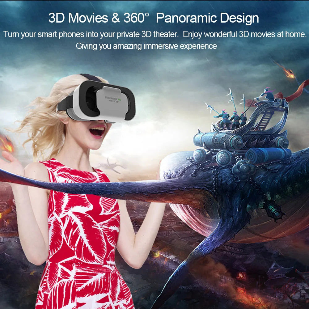Shinecon 3D VR Glasses – Virtual Reality Headset with Controller for Smartphone Gaming