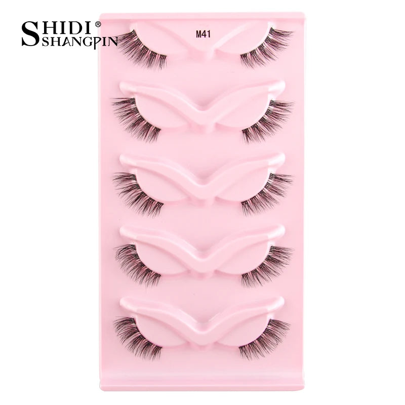 SHIDISHANGPIN 3D Half Cat Eye Lashes – Natural Winged Fox Faux Mink Eyelashes for Makeup
