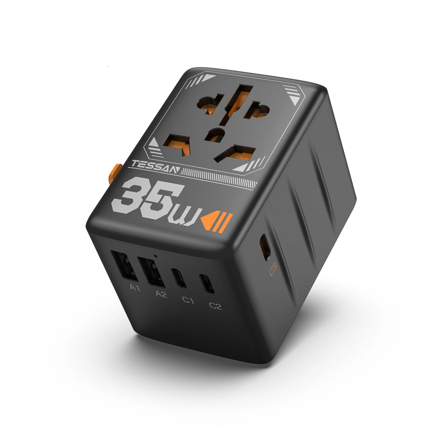 TESSAN 65W GaN International Travel Adapter – USB Type-C Universal Power Adapter with EU/UK/USA/AUS Plugs