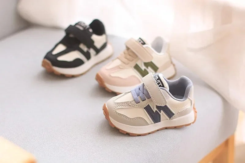 New Kids Sports Shoes - Non-Slip Breathable Lace-Up & Hook and Loop Casual Sneakers, Lightweight Soft Sole
