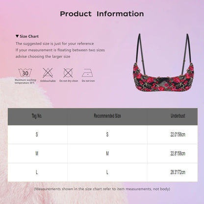 Women's Lace Push-Up Bra - 1/4 Cup Underwire Bralette with Removable Pads & Embroidered Lace Balconette Design