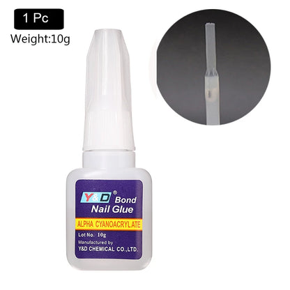 10g Fast Drying Nail Glue - Adhesive for False Nails, Glitter, Acrylic, Rhinestone Decoration, and Nail Extensions
