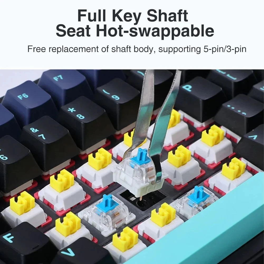 AULA F87 Pro Tri-Mode Mechanical Gaming Keyboard – Wired, 2.4G Wireless, Bluetooth, 87-Key RGB Hot-Swappable PBT, 8000mAh