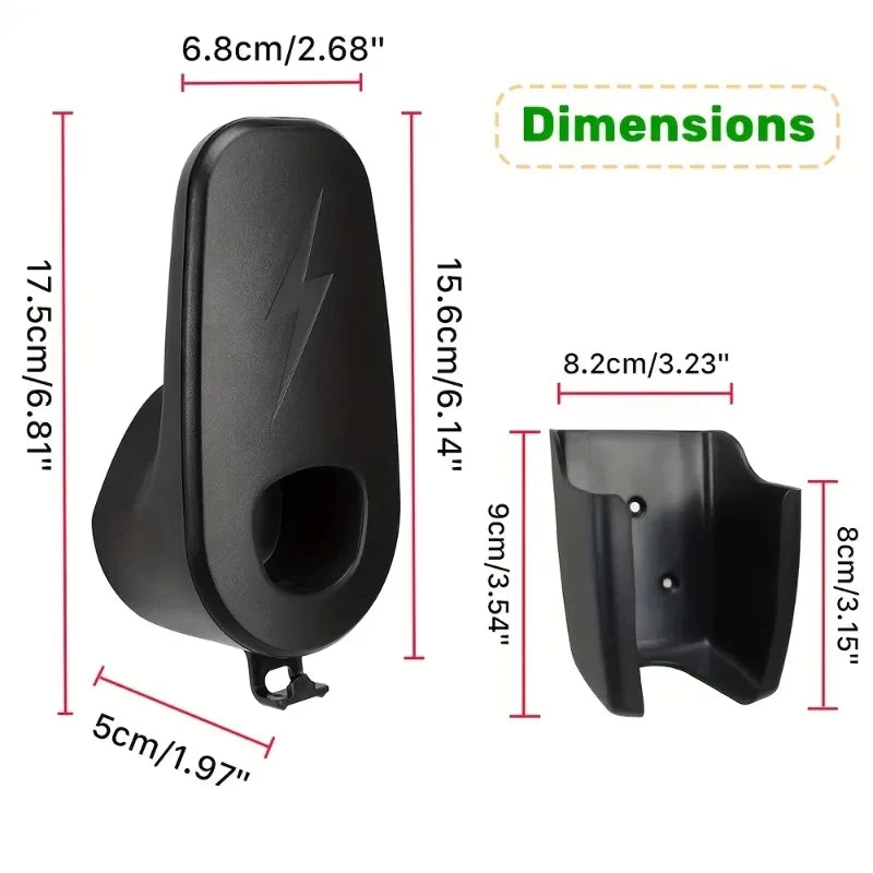 Car Charging Cable Mount for Tesla Model 3/Y/S/X - Wall Mount with Chassis Bracket & Connector Charger Holder