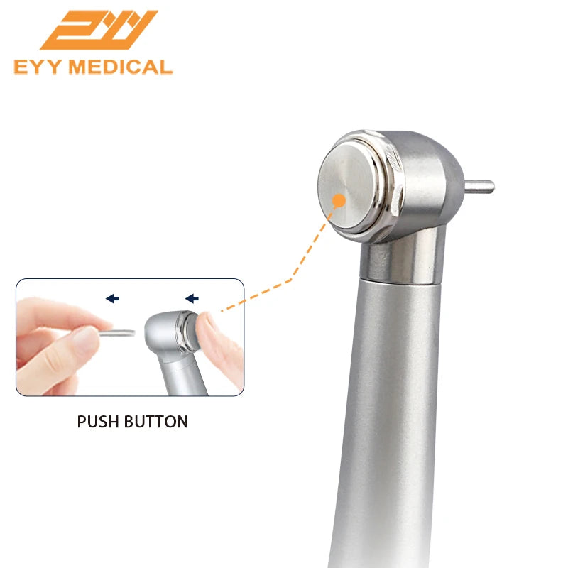 EYY Dental LED High-Speed Handpiece — Ceramic Bearing E-Generator, 2/4 Hole Stainless Steel Dental Tool