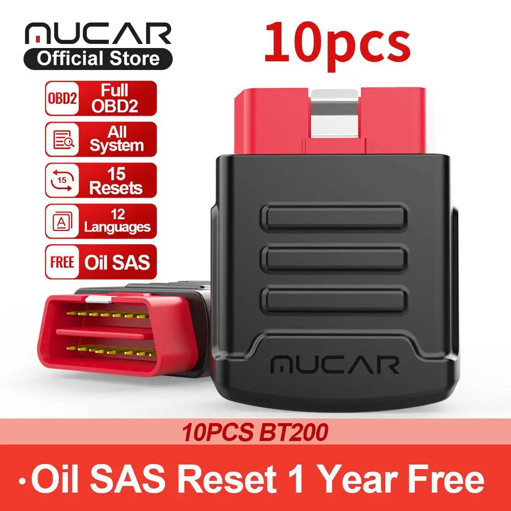 MUCAR BT200 OBD2 Automotive Diagnostic Scanner – Bluetooth/WiFi Car Tool with 15 Reset Functions