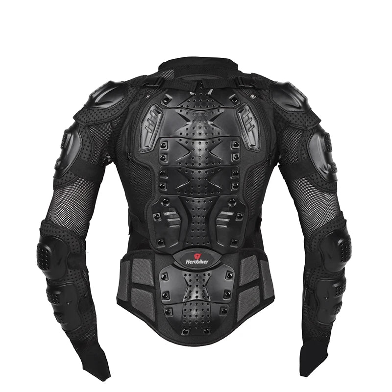 Motorcycle Jacket with Full Body Armor Set – Chest Armor Suit for Motocross Racing & Protective Moto Gear, Sizes S-5XL