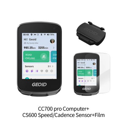 GEOID CC700/PRO Bike Computer - Wireless Color Screen Cycling Speedometer with ANT+, WiFi, IPX7 Waterproof & Odometer