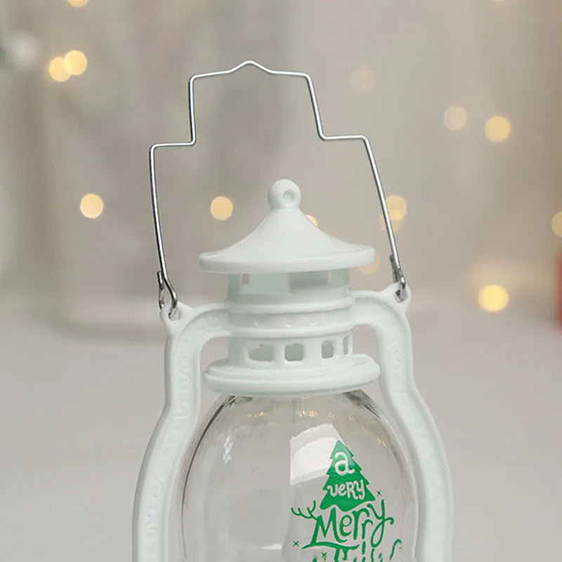 Portable LED Christmas Lanterns – Santa Claus & Snowman Indoor Decor, Battery-Powered for Home Xmas & New Year