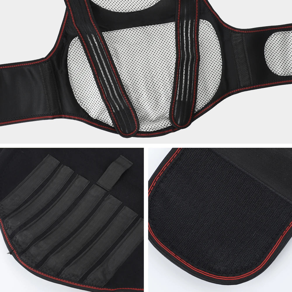 Tourmaline Magnetic Heated Vest — Self-Heating Thermal Waist Brace & Lumbar Support Corset for Posture Correction and Pain Relief