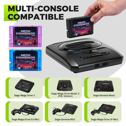 Mega EverDrive V3 Pro Game Cartridge - 3000-in-1 Flash Card for Sega Genesis Mega Drive with 4GB TF Card