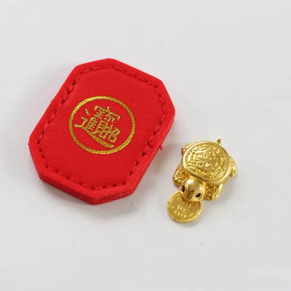 Money-Biting Turtle Ornament - Mini Feng Shui Lucky Turtle Charm for Longevity, Protection and Wealth