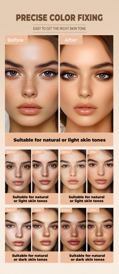 Waterproof Full-Coverage Concealer — Natural Finish Foundation for Tattoos, Scars, All Skin Tones & Types